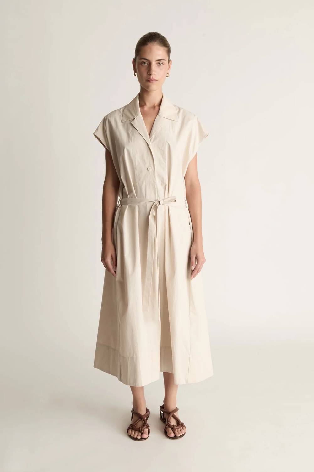 New Lee Mathews Gilbert Wrap Dress In Wheat